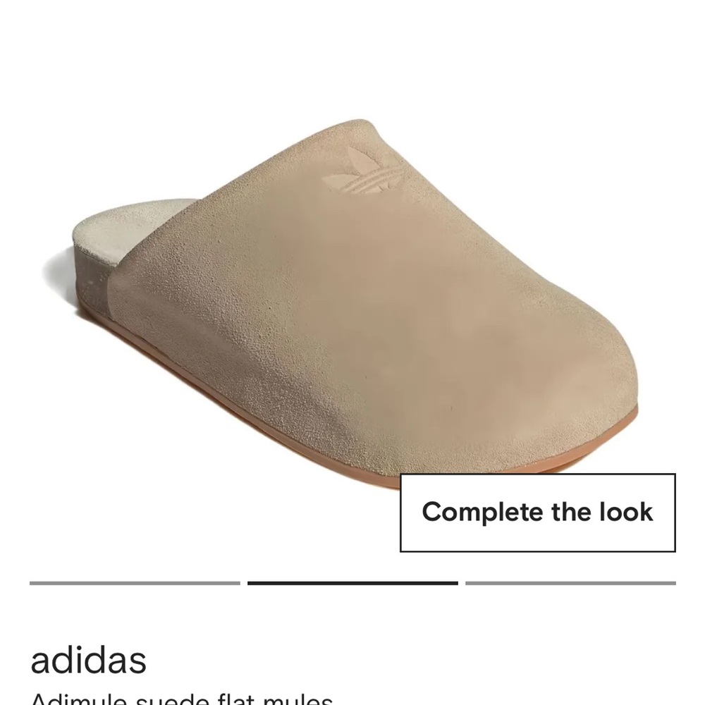 Adidas Suede Flat Mules in Tan 7.5 Brand New